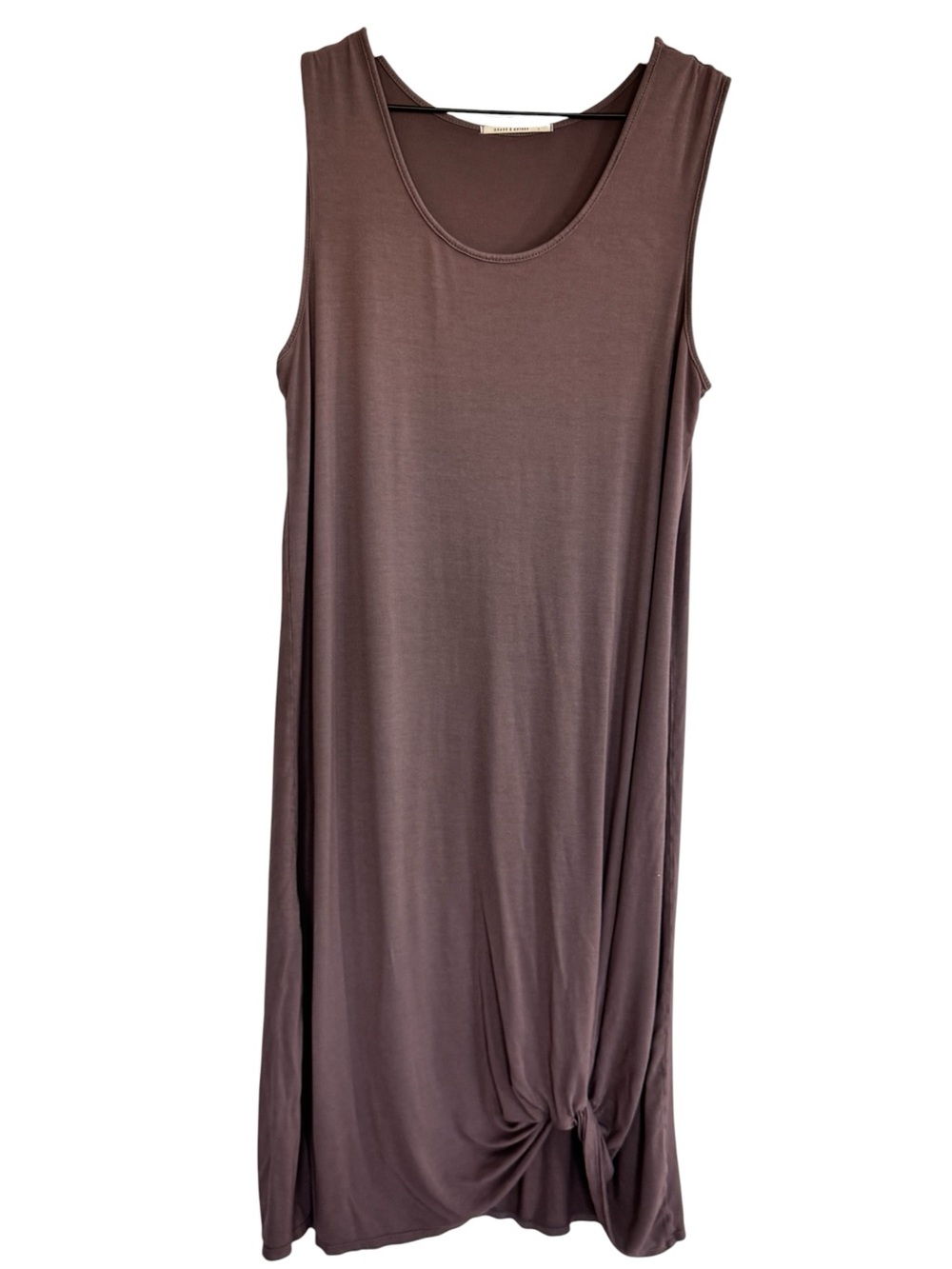 Grade & Gather Sleeveless Midi Knot-Hem Dress in Mauve/Purple - Size Large